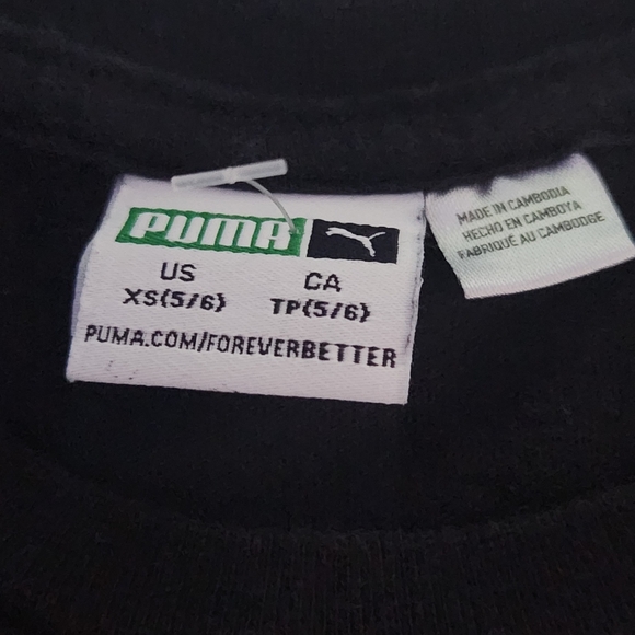 Puma Girls T-shirt Black Pink Crewneck Short Sleeve Sport-Casual Size XS Kids - Picture 4 of 7